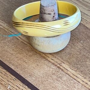 Elegant Butterscotch Carved Bakelite Bangle Bracelet